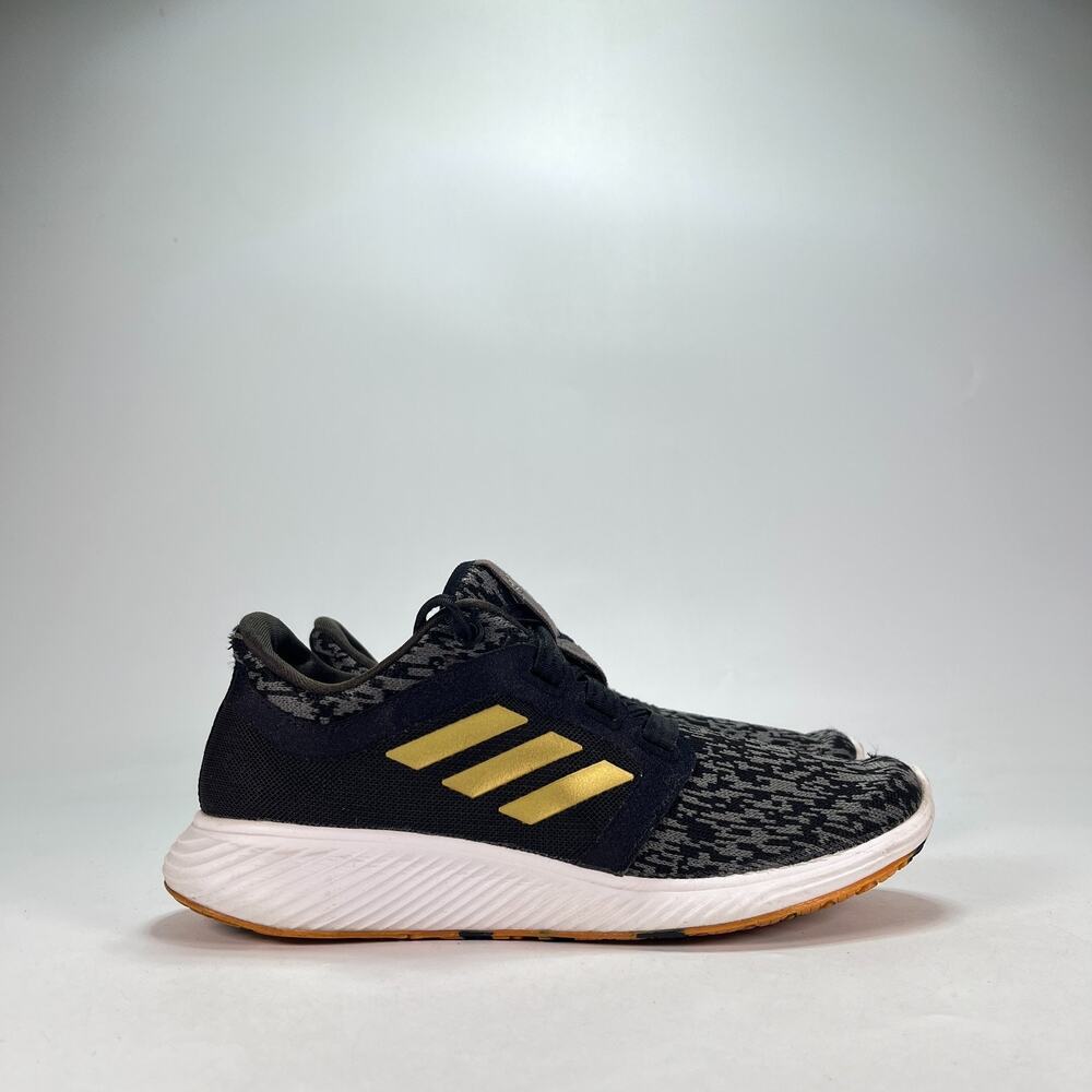 adidas Edge Lux 3 Black Gold Athletic Lace Up Running Shoes EF7034 Womens Sz 7.5